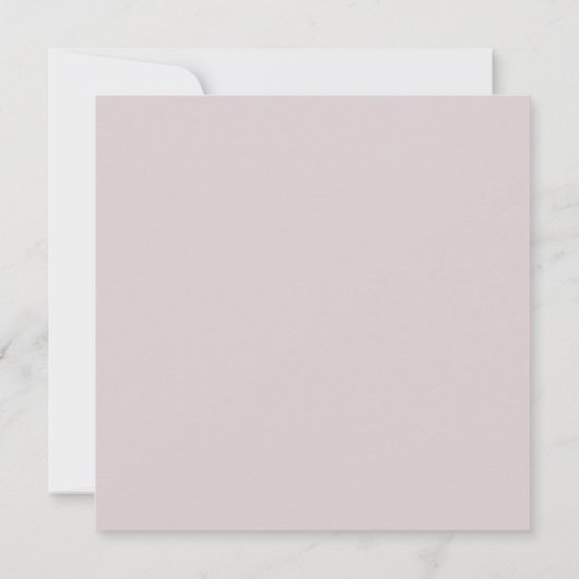 Blush roze minimalistische vierkante bruiloft uitn kaart (Achterkant)