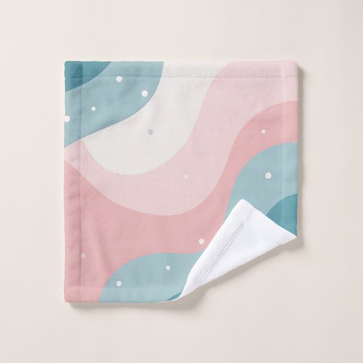 Blush Roze Mint Abstract Moderne Collectie Bad Handdoek (Wasdoekje)