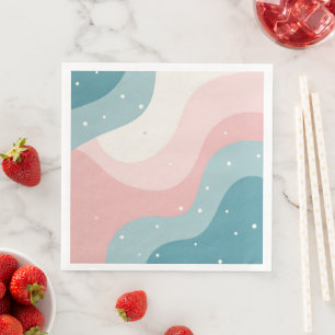 Blush Roze Mint Abstract Moderne Collectie Servet