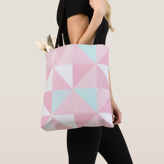 Blush Roze Mint Abstract Populaire Collectie Tote Bag (Dichtbij)