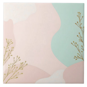 Blush Roze Mint Abstract Trendy Collectie Tegeltje