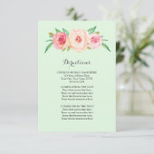 Blush Roze Mint Bruiloft Richting Invoegen Informatiekaartje (Staand voorkant)