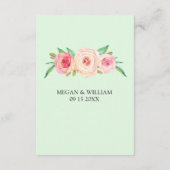 Blush Roze Mint Bruiloft Richting Invoegen Informatiekaartje (Achterkant)