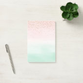 Blush Roze Mint Goud Confetti Ombre Post-it® Notes (Kantoor)