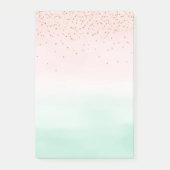 Blush Roze Mint Goud Confetti Ombre Post-it® Notes (Voorkant)