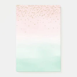 Blush Roze Mint Goud Confetti Ombre Post-it® Notes