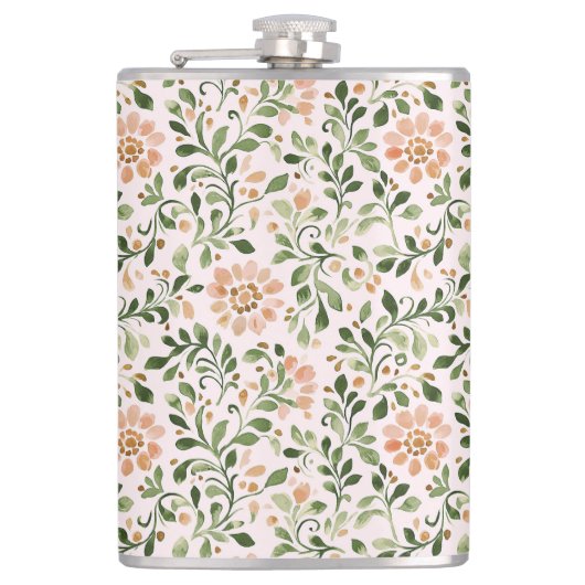 Blush Roze Mint Groen Vlinder Heupfles (Voorkant)