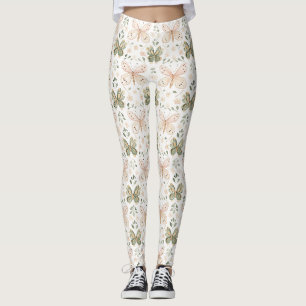 Blush Roze Mint Groen Vlinder Leggings