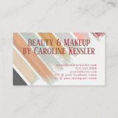 Blush Roze Mint Sage Groen Goud Strepen Patroon Visitekaartje (Achterkant)