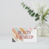 Blush Roze Mint Sage Groen Goud Strepen Patroon Visitekaartje (Staand voorkant)