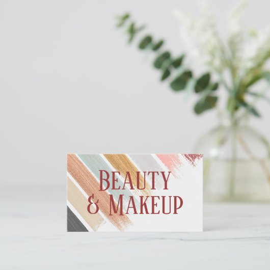 Blush Roze Mint Sage Groen Goud Strepen Patroon Visitekaartje (Staand voorkant)