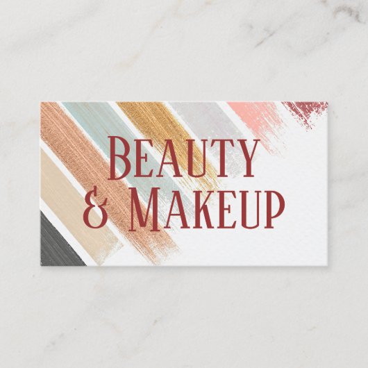 Blush Roze Mint Sage Groen Goud Strepen Patroon Visitekaartje (Voorkant)