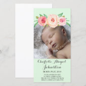 Blush Roze MintHartelijk dank Baby shower Bedankkaart (Voorkant / Achterkant)