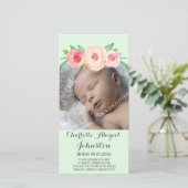 Blush Roze MintHartelijk dank Baby shower Bedankkaart (Staand voorkant)