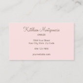 Blush Roze Mocca Script Foto Wimpers en Wenkbrauwe Visitekaartje (Achterkant)