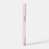 Blush Roze Mod Retro Gestreepte Patroon Aangepaste iPhone 15 Case (Rechterkant)
