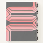 Blush roze mod striped Patroon Aangepaste naam Notitieboek (Achterkant)
