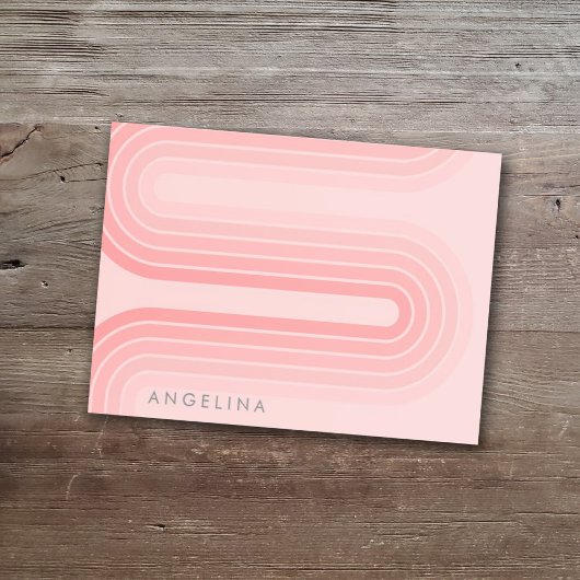 Blush roze mod striped Patroon Aangepaste naam Post-it® Notes