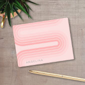 Blush roze mod striped Patroon Aangepaste naam Post-it® Notes