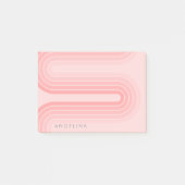 Blush roze mod striped Patroon Aangepaste naam Post-it® Notes (Voorkant)