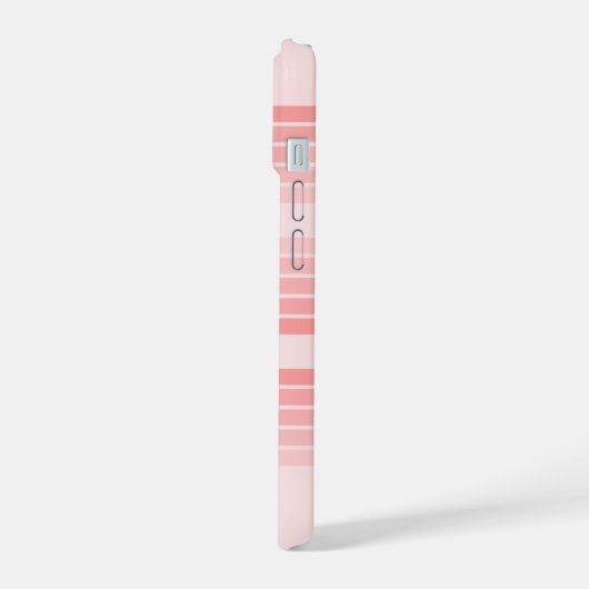 Blush Roze modderretro Striped Pattern Custom Name iPhone 15 Case (Linkerkant)