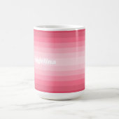 Blush Roze modderretro Striped Pattern Custom Name Koffiemok (Center)