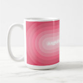 Blush Roze modderretro Striped Pattern Custom Name Koffiemok (Links)