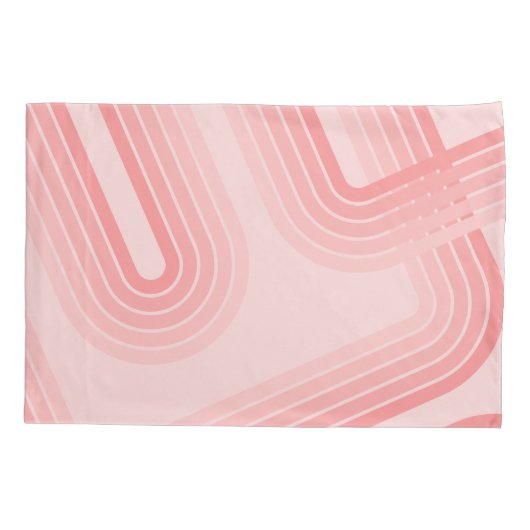Blush Roze modderretro Striped Pattern Custom Name Kussensloop (Achterkant)