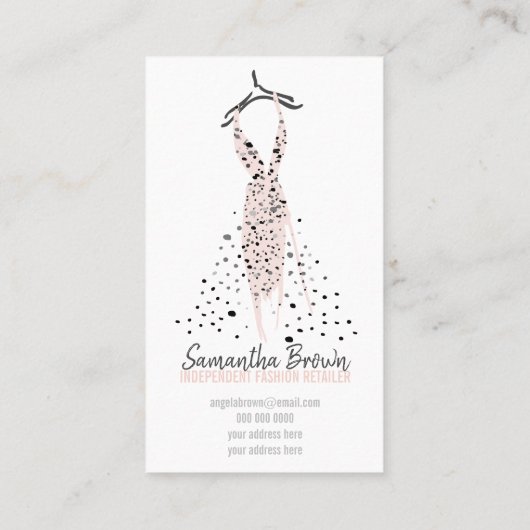 Blush roze Mode Druk op Hanger Visitekaartje (Achterkant)