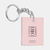 Blush Roze Modern | Aangepaste Zakelijke Logo Sleu Sleutelhanger (Voorkant Links)