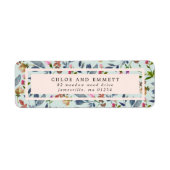 Blush Roze Modern Floral Retouradres Label (Voorkant)