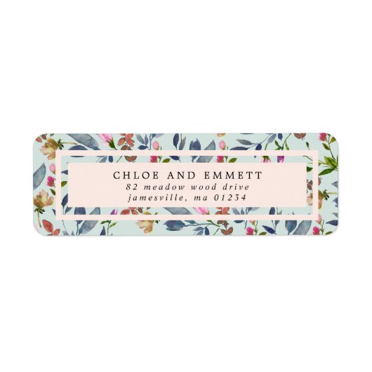 Blush Roze Modern Floral Retouradres Label (Voorkant)