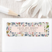Blush Roze Modern Floral Retouradres Label (Insitu)