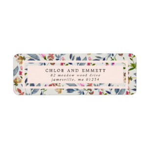 Blush Roze Modern Floral Retouradres Label