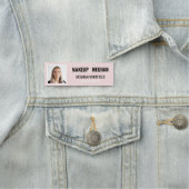Blush Roze Modern Logo Foto Make-up Naam Naamplaatje (In situ)