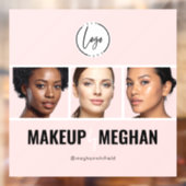 Blush Roze Modern Logo Foto Make-up Studio Raamsticker (Vel 2)