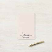 Blush roze Modern Minimalist Post-it® Notes (Op bureau)