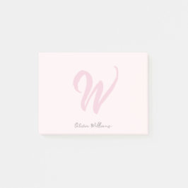 Blush Roze Modern Monogram Post-it® Notes
