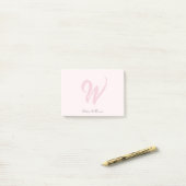 Blush Roze Modern Monogram Post-it® Notes (Op bureau)