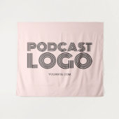 Blush Roze Modern Podcast Logo Wandkleed (Voorkant (horizontaal))