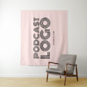 Blush Roze Modern Podcast Logo Wandkleed (In situ)