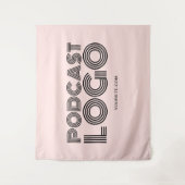 Blush Roze Modern Podcast Logo Wandkleed (Voorkant)