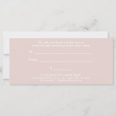 Blush Roze modern script | Cadeaubon (Achterkant)