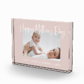 Blush roze | Modern script Happy Moederdag Fotoblokken (Rechts)