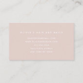 Blush Roze modern script Klantenkaartje (Achterkant)