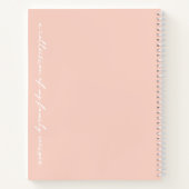 Blush Roze Modern Script Koken Familie Recept Notitieboek (Achterkant)