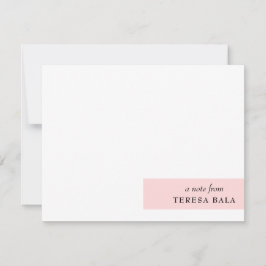 Blush Roze | Modern Vrouwelijk Minimalistisch Ontw Notitiekaartje