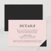 Blush roze moderne accessoires - Accommodatie voor Informatiekaartje (Voorkant / Achterkant)