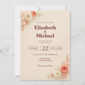Blush Roze Moderne Elegante Trouw Kaart (Voorkant)