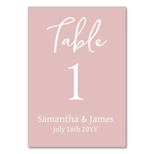 Blush Roze Moderne Elegantie Bruiloft Kaart (Voorkant)